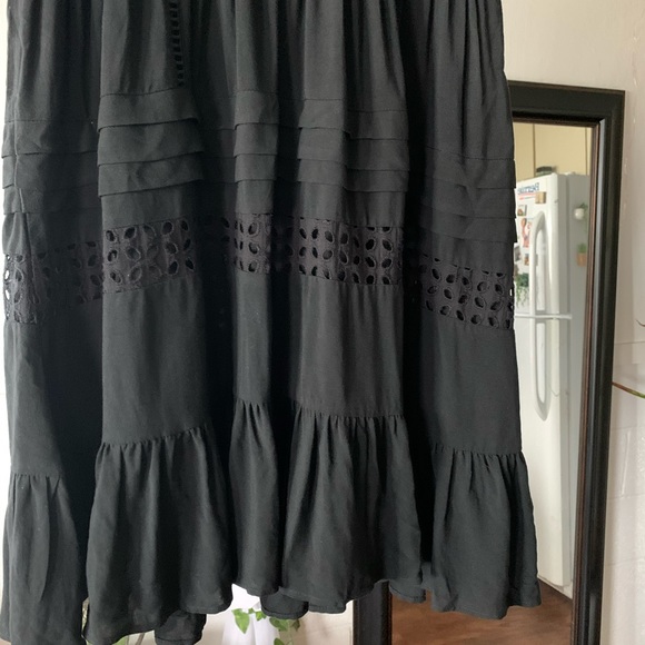 Zara Black Eyelet Fit and Flare Mini Dress - Picture 6 of 8